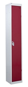 picture of QMP Standard Locker - 1 Compartment - Red Doors - 1800H x 300W x 300D mm - [QM-LS1830301RXX]
