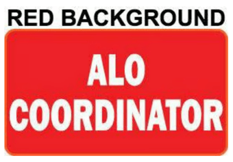 picture of ALO CO-ORDINATOR Insert Card for Professional Armbands - Red Background - [IH-AB-ACO] - (HP)