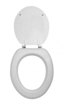 picture of Toilet Seat - White - Moulded Wood - With Chrome Hinges -  CTRN-CI-PA113L