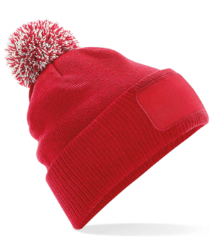Picture of Beechfield B443 Snowstar Patch Beanie Red - [BT-B443-RED]