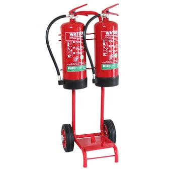 Picture of Savex Double Extinguisher Trolley c/w Bucket Bracket - It Can Hold 2 Extinguishers up to 200mm Diameter - [HS-109-1031]