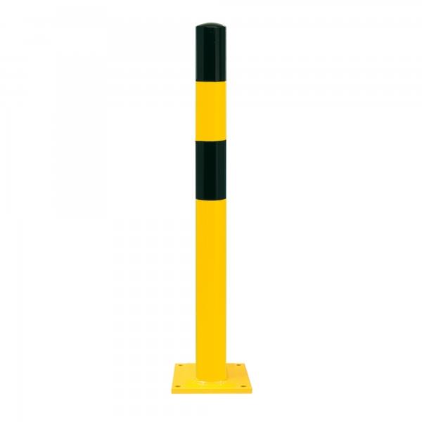 Picture of BLACK BULL Heavy Duty Bollard Type S - 90mmØ x 1,200mmH - Surface Fix - Hot Dip Galvanised + Powder Coated - Yellow/Black - [MV-199.19.943]