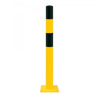 Picture of BLACK BULL Heavy Duty Bollard Type S - 90mm x 1,200mmH - Surface Fix - Hot Dip Galvanised + Powder Coated - Yellow/Black - [MV-199.19.943]