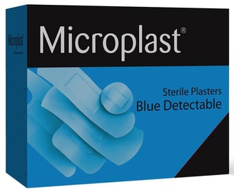 picture of Blue Dot - Individually Wrapped Blue Detectable Plasters Sterile - Assorted - 100 Washproof Plasters - [CM-86931]