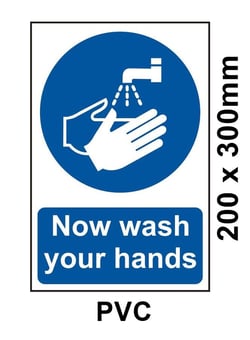 picture of Spectrum Now Wash Your Hands – PVC 200 x 300mm - SCXO-CI-0403