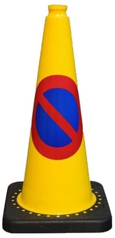 picture of Flexible PVC 75cm 4kg No Waiting Road Cone - Virtually Unbreakable - [EH-RS50020C+Y+NP+20CM] - (DISC-W)