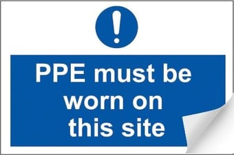 picture of PPE Must Be Worn On This Site - 600 x 400Hmm - Self Adhesive Vinyl - [AS-MA330-SAV]