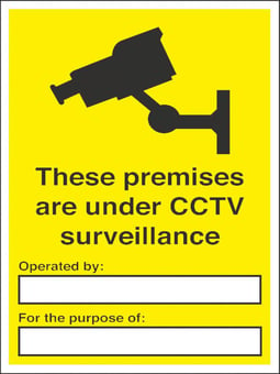 Picture of Premises CCTV Surveillance Sign / Form - 300 X 400Hmm - Duralite GRP - [AS-TUF11-DG]