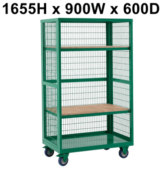 picture of QMP Boxwell Trolley Without Doors - Green - Plywood - 1655H x 900W x 600D - [QM-XW169060PGXX] - (LP)