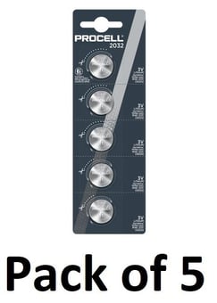 picture of Procell Lithium Coin 2032 - 3V - Pack of 5 - [HQ-CR2032]