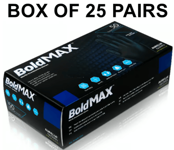 picture of Aurelia Bold MAX Grip Nitrile Examination Gloves Black - Box of 25 Pairs - SMX-9789A7
