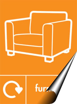 Picture of Recycling Signs - Furniture - 300 X 400Hmm - Self Adhesive Vinyl - [AS-WR70-SAV]