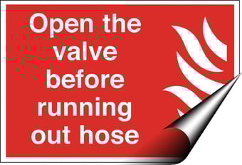 picture of Open Valve Sign - 250 X 150Hmm - Self Adhesive Vinyl - [AS-FI28-SAV]