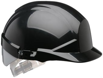 picture of Centurion Reflex Black Safety Helmet with Silver Rear Flash - Mid Peak - Slip Ratchet - [CE-S12KSA] - (PS)