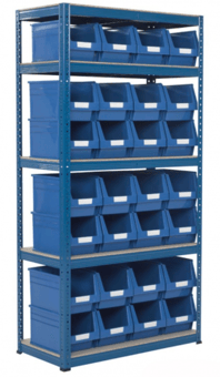 picture of BiGDUG Shelving Unit - 1780h x 900w x 450d mm - 5 Levels - 28x B55 Blue Bins - [BDU-PBK6B]