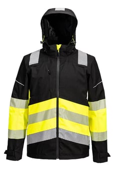 picture of Portwest PW368 - PW3 Hi-Vis Class 1 Extreme Rain Jacket - Yellow/Black - PW-PW368YBR
