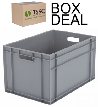 picture of BiGDUG Euro Stacking Box - 340h x 400w x 600d mm - 62L - Grey - Box Deal of 10 - [IH-BDU-BNB4633G] - (LP)