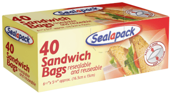 picture of Sealapack Resealable Sandwich Bags 40 Pack - [ON5-SAP1056A]
