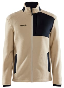 picture of Craft Men's ADV Explore Pile Fleece Jacket - Ecru/Black - BT-CR1912220-211999