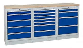 picture of BiGDUG 2041mm Wide Workbench - 5 Drawer Cabinet - 7 Drawer Cabinet - 4 Drawer Cabinet - Multiplex - [BDU-TGC453GBM] - (LP)