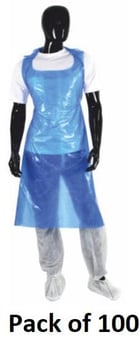 picture of Supreme TTF Disposable Plastic Apron - Blue - Pack of 100 - [HT-APRON-FLAT-BLUE]