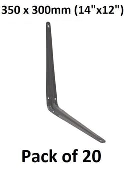 picture of Shelf Bracket - Grey London Type - 350 x 300mm (14"x12") - Pack of 20 - [CI-CJ09L]