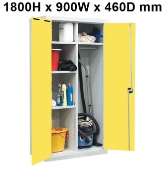 picture of QMP Utility Cupboard - Yellow Doors - 3 Shelves - 1800H x 900W x 460D mm - [QM-CU189046ZYXX]