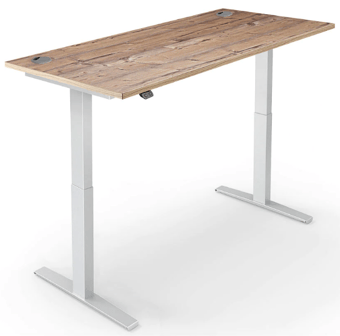 picture of Yo-Yo DESK PRO 2 White Frame with Timber Desk Top - YYO-YD-PRO-2-W/1200700TIM