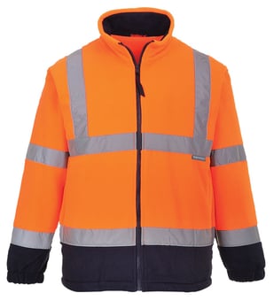 picture of Portwest F301 Hi-Vis Contrast Fleece - Orange/Navy - PW-F301ONR