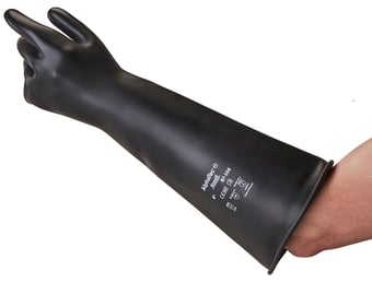 picture of Ansell AlphaTec 87-104 Natural Rubber Latex Black Glove - AN-87-104 - (NICE)