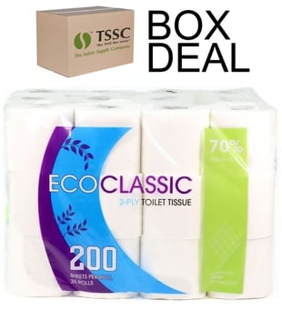picture of Eco Classic 2 Ply Toilet Roll - 200 Sheets - Box Deal 60 x 36 - [IH-MCS-70LP2PLYTP] - (LP)