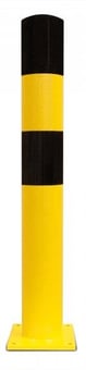 picture of BLACK BULL Heavy Duty Bollard Type L - 159mmØ x 1,200mmH - Surface Fix - Hot Dip Galvanised + Powder Coated - Yellow/Black - [MV-199.16.549]