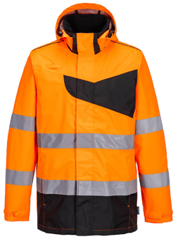 picture of Portwest PW2 Hi-Vis Rain Jacket Orange/Black - PW-PW265OBR