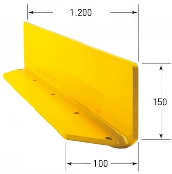 picture of BLACK BULL Sliding Door Protection Guard - Indoor Use - 10mm Gauge 1,200 x 150 x 100mm - Yellow - [MV-197.13.775]