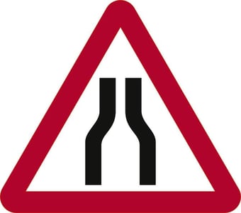 picture of Spectrum 600mm Tri. Dibond ‘Road Narrows Both Lanes’ Road Sign - With Channel – [SCXO-CI-13071]