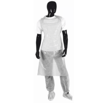 Picture of Supreme TTF Disposable Plastic Apron - White - Pack of 100 - [HT-APRON-FLAT-WHITE]