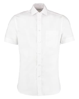 picture of Kustom Kit Mens Premium Non Iron Short Sleeve Shirt - White - BT-KK115-WHT