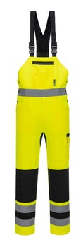 picture of Portwest CD852 - WX2 Eco Hi-Vis Bib & Brace - Yellow/Black - PW-CD852YBR