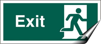 picture of Exit Sign Man on Right LARGE - 400 x 200Hmm - Self Adhesive Vinyl - [AS-SA52-SAV]