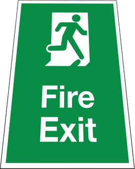 picture of Fire Exit Floor Sign - 300 x 500Hmm - Self Adhesive Vinyl - [AS-FLO10-SAV]