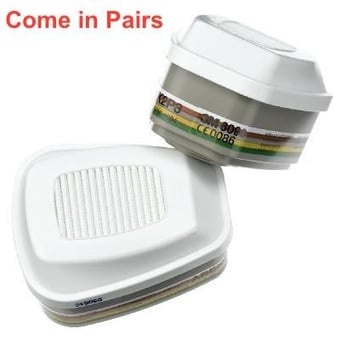 picture of 3M - Pair of ABEK2HgP3+Form Combination Filter Cartridges - For 7097S & 6000 - [3M-6099] - (NICE)