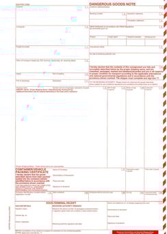 Picture of ADR Dangerous Goods 4-Part Note Sheets - Pack of 100 - [HZ-AE0010]