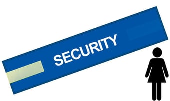 picture of Blue - Ladies Pre Printed Arm band - Security - 10cm x 45cm - Single - [IH-ARMBAND-B-SEC-W-S]