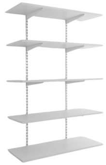 Picture of BiGDUG White Twin Slot Shelving Kit - 1600h x 1000w x 400d mm - 5 White Melamine Levels - [BDU-TSW1645W]