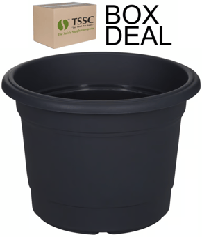 picture of Whitefurze 30cm Round Milano Planter - Gunmetal - Box Deal of 10 - [IH-WHFG01R304]