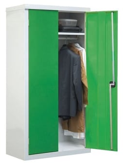Picture of QMP Clothing Cupboard - 1 Shelf - Green Doors - 1800H x 1200W x 460D mm - [QM-CC181246ZGXX]