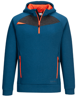 picture of Portwest DX467 DX4 Quarter Zip Hoodie Metro Blue - PW-DX467MBR