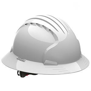 picture of JSP EVO 6100 - White Full Brim Safety Helmet - Wheel Ratchet - [JS-AJP170-000-100]