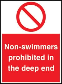 Picture of Non-swimmers Deep End Sign - [AS-WH35]