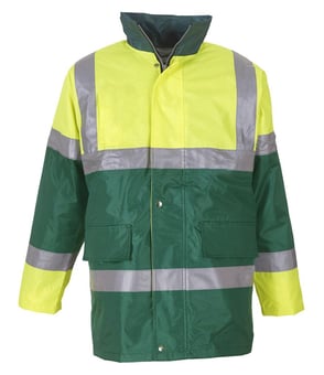 picture of Children Hi Vis Paramedic Green/Yellow Two-Tone Jacket - Waterproof and Windproof - Age 4-12 - EN1150 - [YO-HVP302CH-PGY]